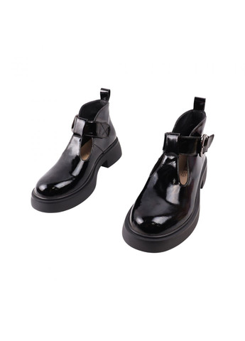 ботинки женские черные натуральная лаковая кожа Melanda
