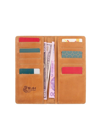 Шкіряне портмоне WP-02 Shabby Honey Buta Art Жовтий Hi Art (268371277)