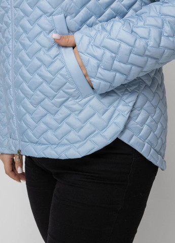 Голубая демисезонная демисезонная женская куртка с капюшоном большого размера DIMODA Жіноча куртка від українського виробника