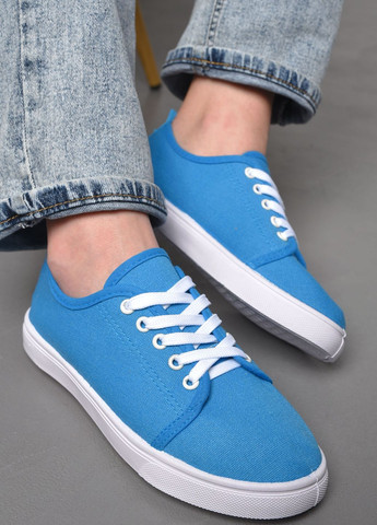 Мокасини жіночі блакитного кольору на шнурівці Let's Shop (277925683)