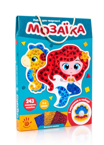 Набор для творчества «Блестящая мозаика. Русалочка» цвет разноцветный ЦБ-00236346 Vladi toys (268036879)