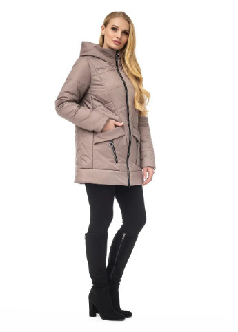 Бежевая демисезонная женская демисезонная куртка больших размеров SK