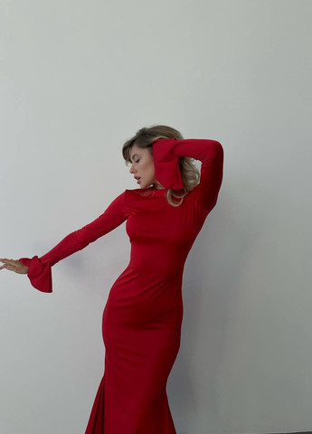 Красное женское платье миди цвет красный р.42/44 448300 New Trend