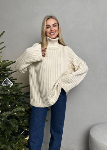 Бежевий зимовий свитер 3931 No Brand