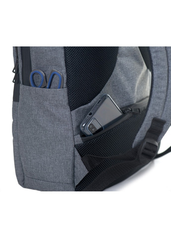 Серый однотонный прочный тканевый мужской рюкзак Mayers с мягкой анатомической спинкой и ручками непромокаемый No Brand (258591383)