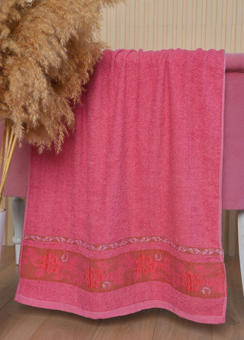 Let's Shop полотенце банное махровое бордового цвета цветочный бордовый производство - Турция