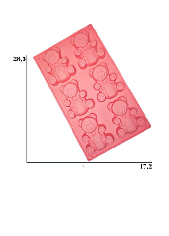 Форма силиконовая на планшете для выпечки мишек "Барни" 28.3 x 17.2 см Profsil (259634791)