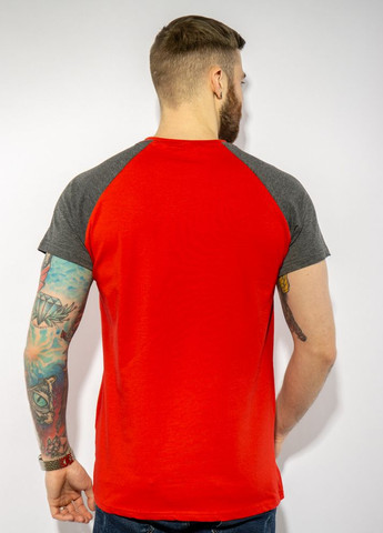 Бесцветная футболка реглан (красно-серый) Time of Style