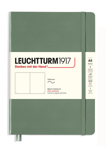 Блокнот Smooth Colours, Средний, Мягкая обложка, Olive, Чистые листы Leuchtturm1917 (269901105)
