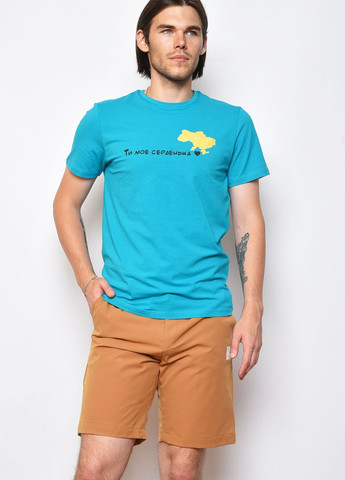 Бірюзова футболка чоловіча бірюзового кольору Let's Shop