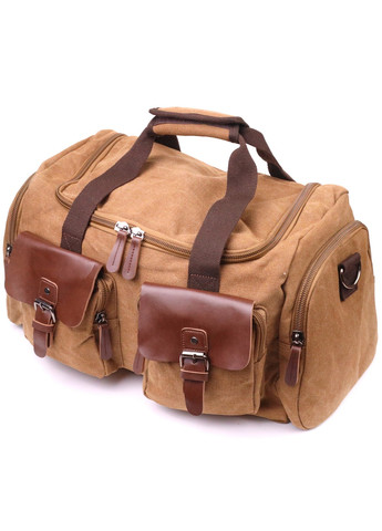 Удобная дорожная сумка из плотного текстиля 21239 Коричневая Vintage (258286236)