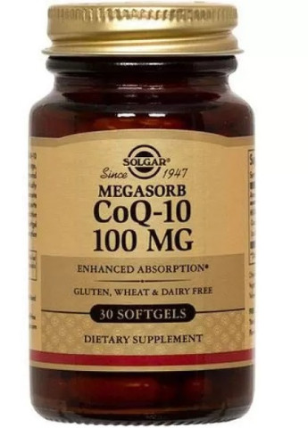Megasorb CoQ-10 100 mg 30 Softgels Solgar (256719156)