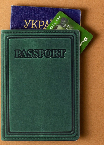 Кожаная Обложка Для Паспорта, Загранпаспорта Villini 002 Зелёный Martec (259735338)