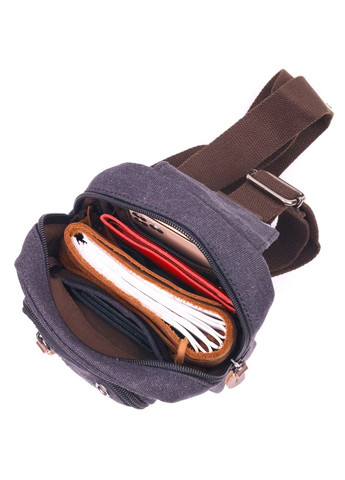 Мужская небольшая сумка через плечо из плотного текстиля 21229 Черная Vintage (258267819)