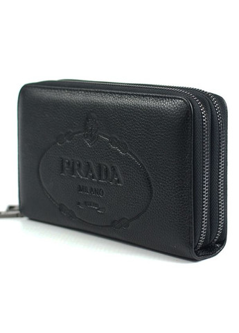 Чоловічий шкіряний товстий клатч сумочка на дві блискавки, чорний клатч з натуральної шкіри No Brand (266914598)