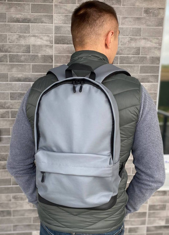 Серый матовый рюкзак универсальный портфель Town Style grey No Brand (265399756)