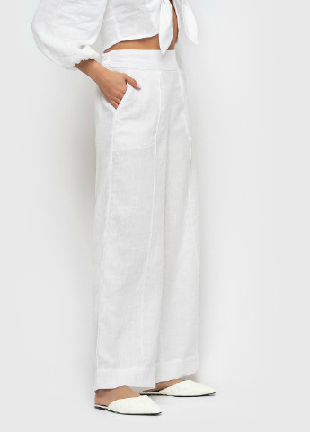 Лляні брюки білі MORANDI (194491486)
