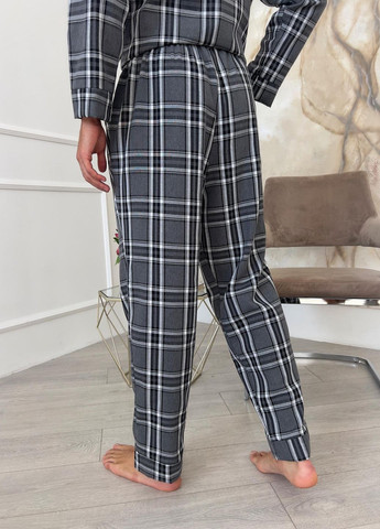 Пижама мужская с фланели клетка серо-черная Cosy (267315628)