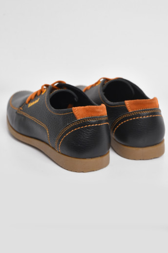 Черные туфли подросток для мальчика черного цвета со шнурками Let's Shop