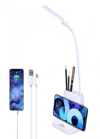Настільна лампа LED сенсорна багатофункціональна з USB-вентилятором і тримачем для телефону No Brand (257941035)