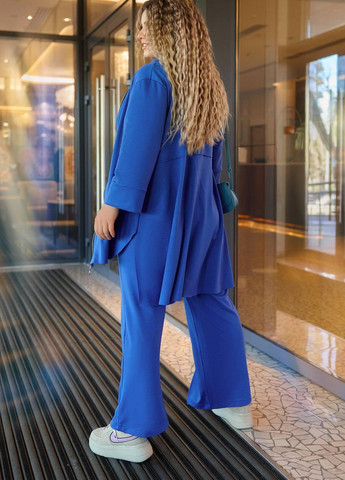 Жіночий костюм трійка синього кольору р.50/52 396863 New Trend (258686103)
