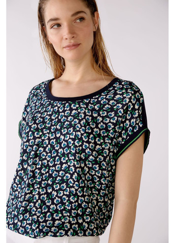 Комбинированная женская блуза разные цвета на запах Oui