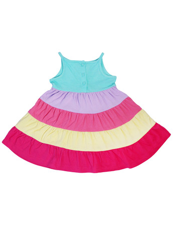 Летний сарафан для девочки с завышенной талией в полоску 74 разноцветный Baby Club