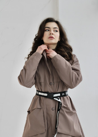 Бежевая демисезонная молодежная куртка женская демисезонная удлиненная SK