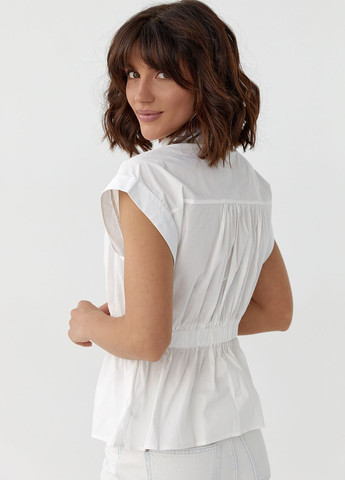 Молочна жіноча сорочка з гумкою на талії Lurex