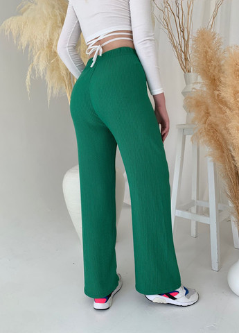 Зеленые кэжуал демисезонные палаццо брюки Jolie