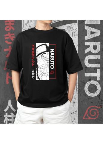Черная футболка c принтом наруто - узумаки black No Brand