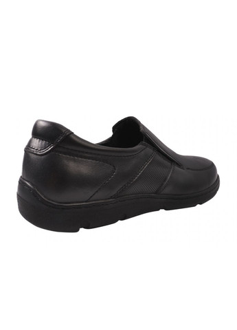 Туфлі чоловічі з натуральної шкіри, на низькому ходу, чорні, Україна Konors 540-21/23dtc (257429052)