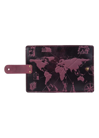 Обложка для паспорта из кожи «7 wonders of the world» PB-03S/1 Shabby Alga Темно-зеленый Hi Art (269089269)