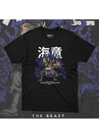 Черная футболка c принтом ван пис - kaido the beast No Brand