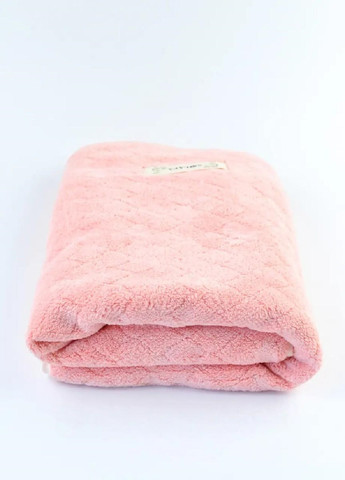 Unbranded полотенце микрофлис микрофибра для ванны бани сауны пляжа быстросохнущее с узором 140х70 см (476147-prob) класик розовое однотонный розовый производство -