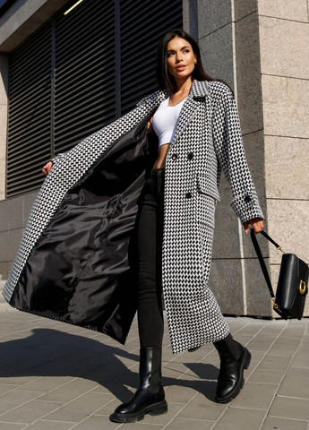 Черно-белое демисезонное Демисезонное пальто оверсайз Jadone Fashion