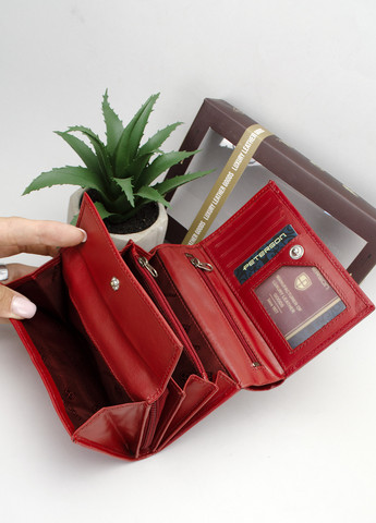 Подарунковий набір жіночий D-02-KCS червоний (гаманець та брелок) Peterson (263606852)