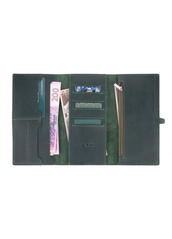 Портмоне з натуральної шкіри WP-08br Shabby Alga Зелений Hi Art (269089455)
