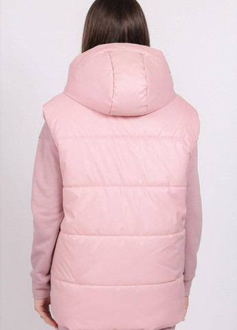 Жилетка тепла жіноча 120 однотонний плащівка лаке пудрова Актуаль (264828815)