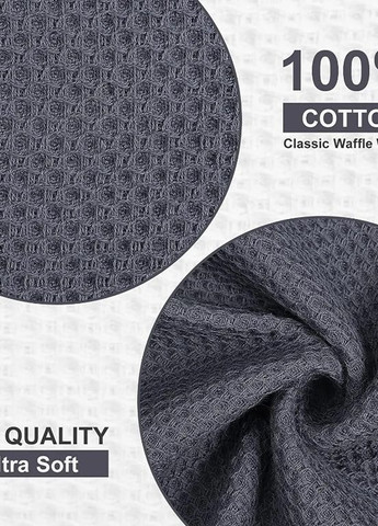 Набір 6в1 кухонних рушників 𝑶𝒓𝒈𝒂𝒏𝒊𝒄 𝑯𝒐𝒎𝒆 𝑷𝒓𝒆𝒎𝒊𝒖𝒎 No Brand однотонний сірий