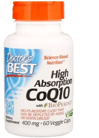 High Absorption CoQ10 with BioPerine 400 mg 60 Veg Caps DRB-00157 Doctor's Best (256723873)