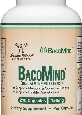 Екстракт бакопи Bacomind Bacopa Extract 210 capsules Double Wood Supplements (261765745)