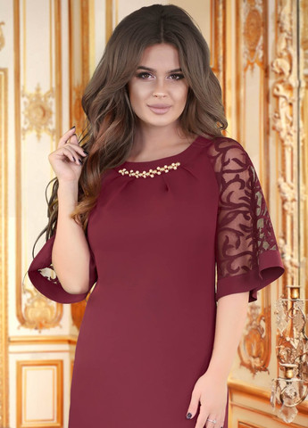 Красное сукнi норма гарна сукня з гіпюровим рукавом (ут000050434) Lemanta