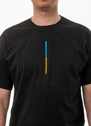 Черная унисекс футболка оверсайз с вышивкой "цвета свободы" с коротким рукавом VINCA