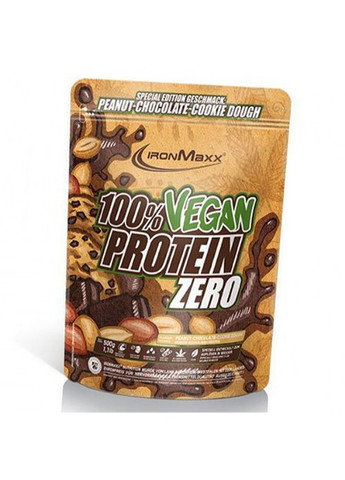 100% Vegan Protein Zero 500 g /16 servings/ Peanut Chocolate Cookies Ironmaxx (259734506)