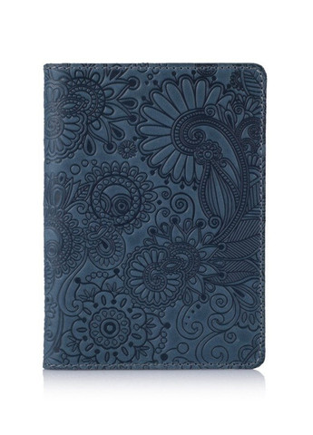Синяя обложка для паспорта из кожи HiArt PC-02 Mehendi Art Синий Hi Art (268371836)