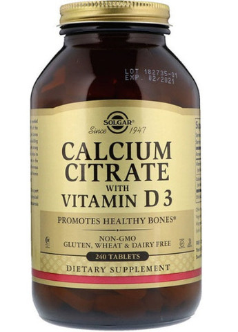 Calcium Citrate with Vitamin D3 240 Tabs Solgar (256719130)