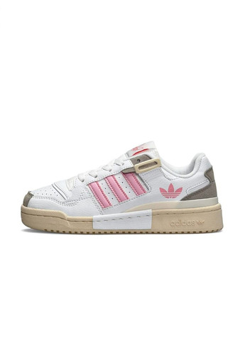 Белые демисезонные кроссовки женские,вьетнам adidas Originals Forum 84 Low White Pink Grey