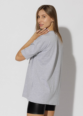 Серая летняя женская футболка регуляр цвет серый цб-00221069 Madmext