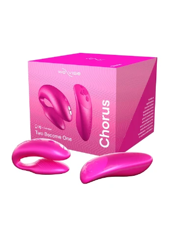 Смарт-вібратор для пар Chorus Cosmic Pink, сенсорне керування вібраціями стисненням пульта We-Vibe (277235811)